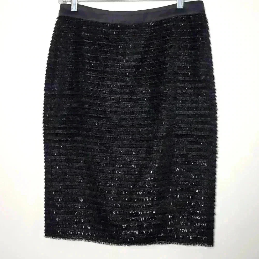 W by worth black mini eyelash fringe aria skirt